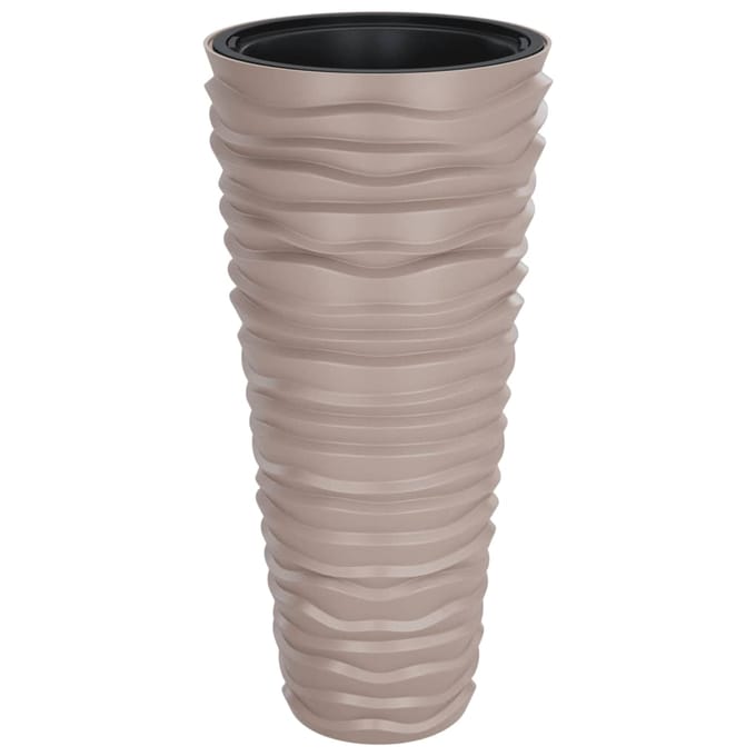 vidaXL - Plantenbak - met - uitneembare - bak - geribbeld - 18/45 - L - PP - mokkakleur