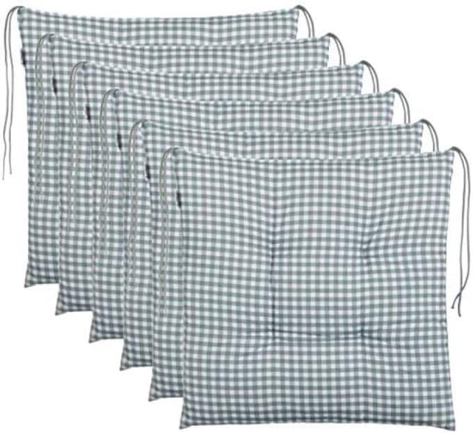 PromoHome Vierkant Tuinkussen Set - Geruit Design met Comfortabele Vulling