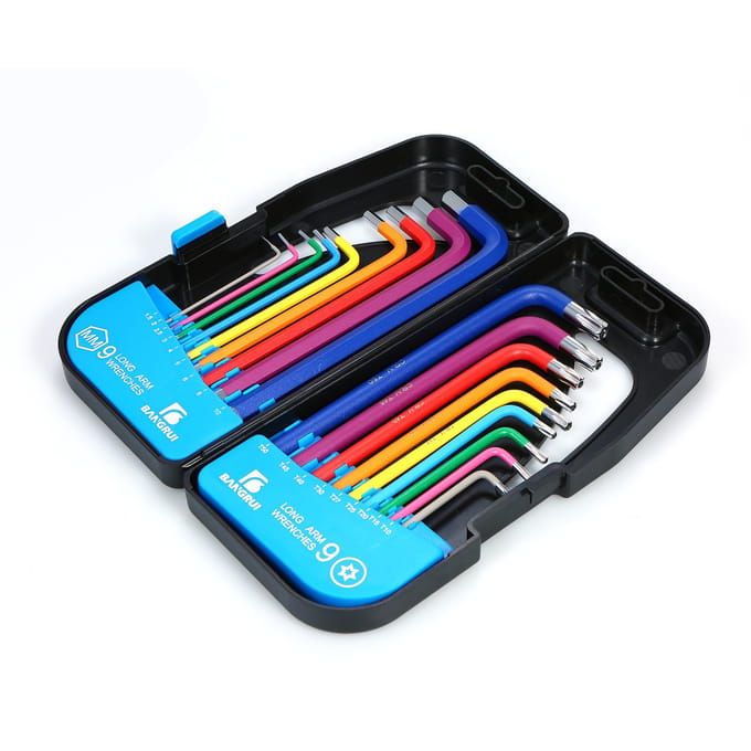 18PCS Multicolour L-sleutelset Metrisch Ster Lange Arm Bal Einde Inbussleutelset Chroom Vanadium Staal Torx Key Set