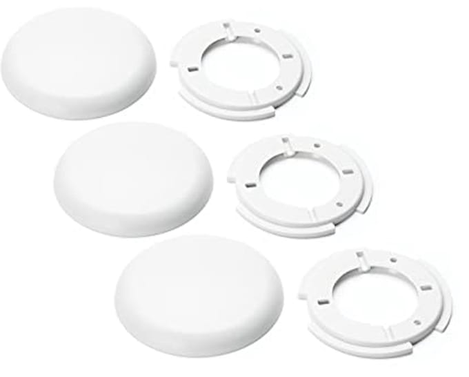 Extra Flat Cover Junction Box - PVC Canopy, Ceiling Box, White - 3 Pieces