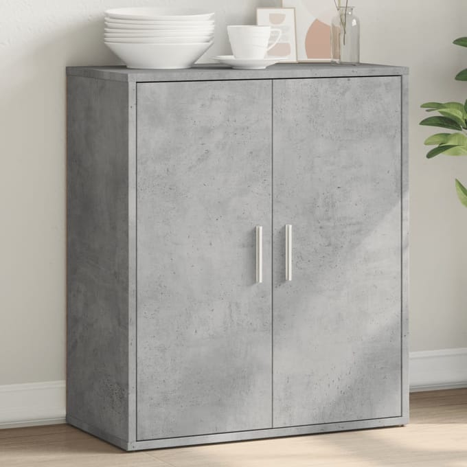 vidaXL - Dressoir - 60x31x70 - cm - bewerkt - hout - betongrijs