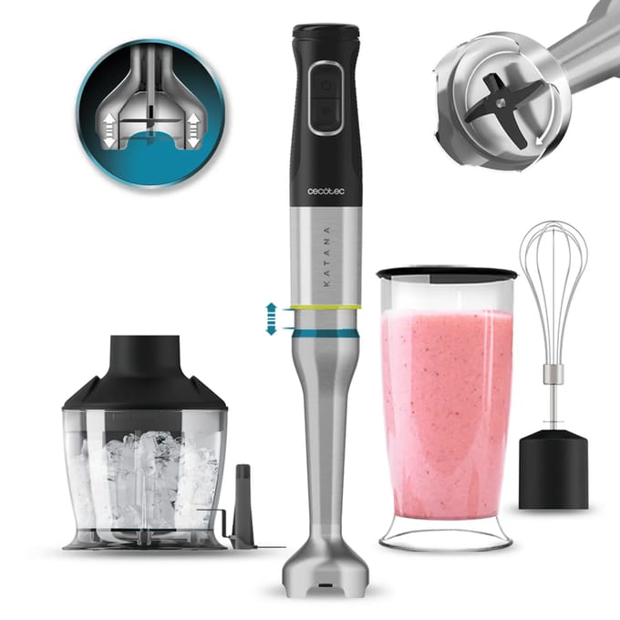 Cecotec 03961 blender Staafmixer 1200 W Zwart, Roestvrijstaal