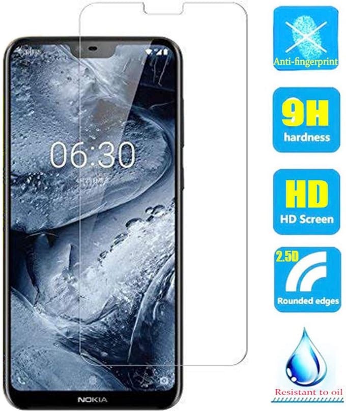 2 Stuks Screenprotector Tempered Glass Glazen Gehard Screen Protector 2.5D 9H (0.3mm) - Nokia 6.1 Plus