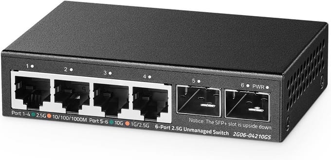 Multi-Gigabit Switch met 5 poorten - 2,5G en 1G Ethernet