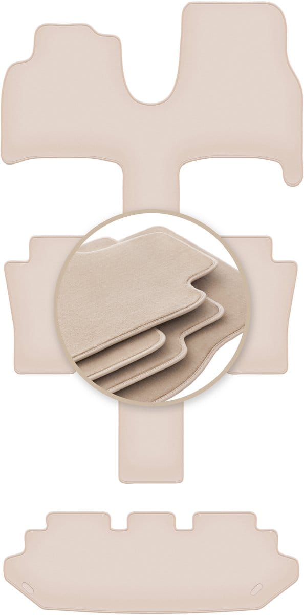 Premium beige vloermatten voor: Citroen C8 7 zitplaatsen 2002-2014