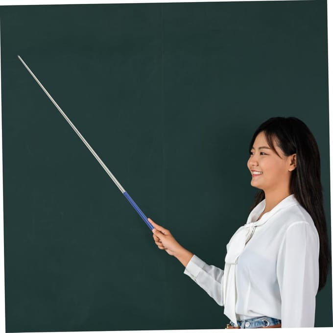Aanwijzer - Pointer Stick - Klaslokaal Presentaties - Uitschuifbaar Roestvrij Staal - 88cm Lang - Blauw