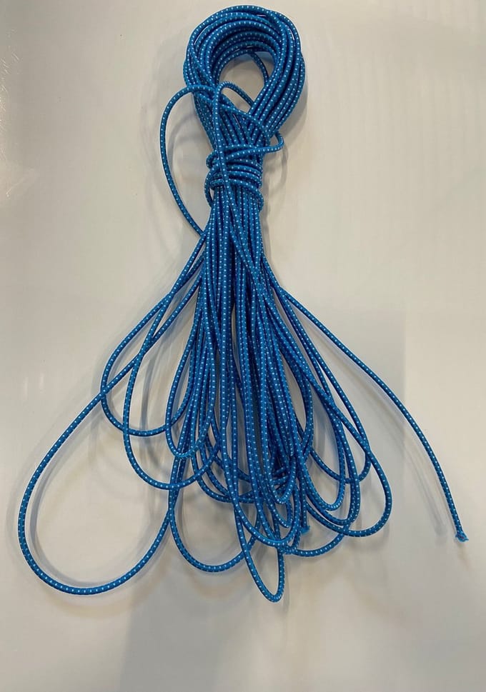 Elastiekkoord - 250mtr - 4mm - blauw rood - bundel - elastisch koord - UV bestendig