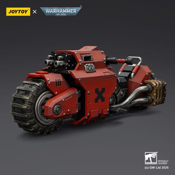 Warhammer 40,000 Raider-pattern Combat Bike Blood Angels with twin-linked bolt rifles 22 cm