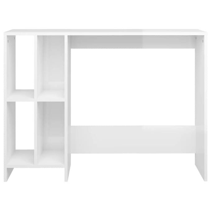 vidaXL - Bureau - 102,5x35x75 - cm - bewerkt - hout - hoogglans - wit