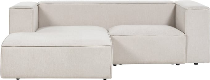 VERNON - Hoekbank 2-zits - Lichtbeige - Rechtszijdig - Polyester