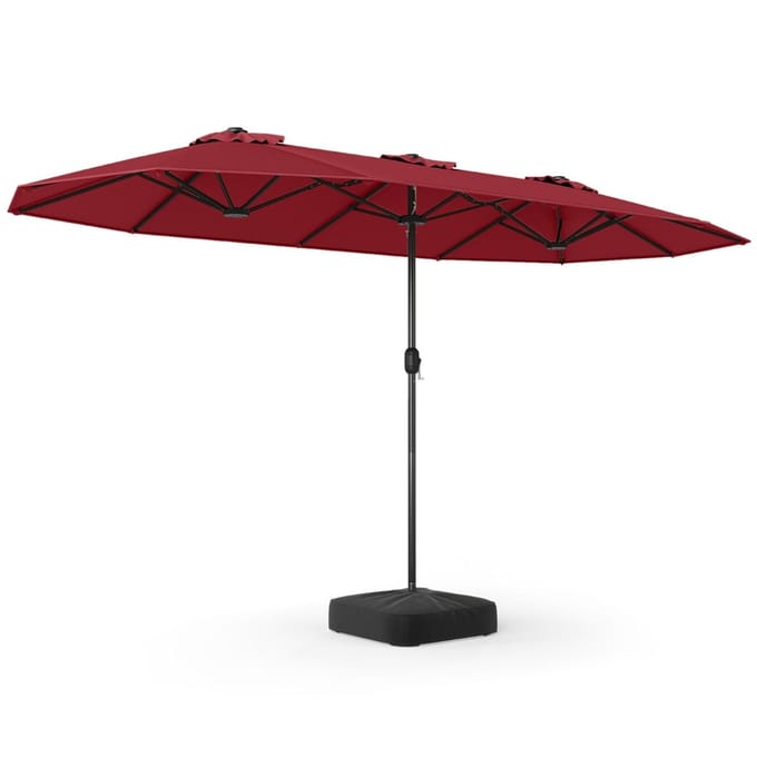 Coast Dubbele Terrasparasol - extra groot doek - verzwaarde voet - Turkoois 400 x 212 cm