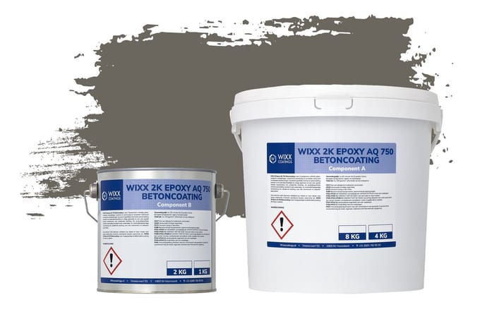 Wixx 2K Epoxy AQ 750 Betoncoating - 10kg - RAL 7039 | Kwartsgrijs