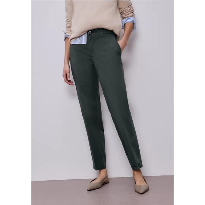 Casual fit chino's in een zachte stof