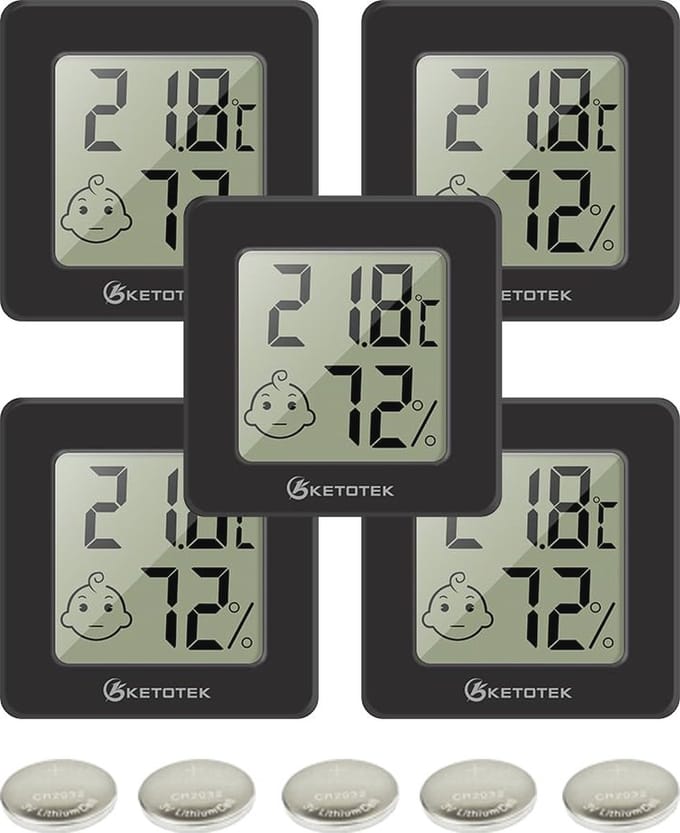 Digitale Mini Hygrometer Thermometer Set van 5 voor Binnengebruik