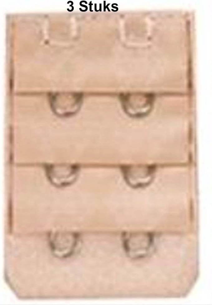 *** 3x BH Verlengstuk/2 Haaks/Beige/Tussenstukje/Beha Verlenger - Heble® ***