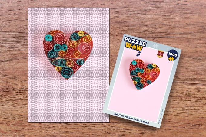 Puzzel Hart - Papier - Pastel - Legpuzzel - Puzzel 1000 stukjes volwassenen