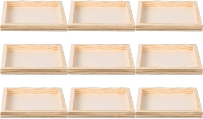 Houten Puzzelbakjes - Sorteerbakken - Creatief Knutselen - Modulair Ontwerp - 9 Delig - Beige