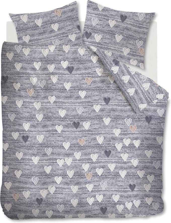 ARIADNE Knitted Hearts Grey 240x200/220