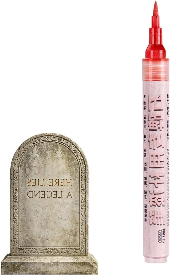 Steen Verfstift - Restauratie Marker - Inscriptie Herstel - Waterbestendige Kleur - 17 x 4 x 1 cm - Rood