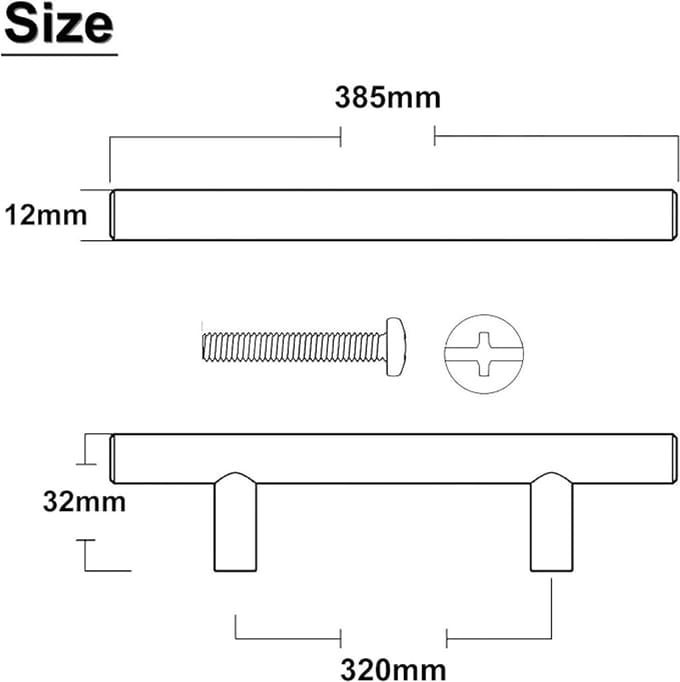 CE - Handgreep voor Meubel - 385mm - Chroom