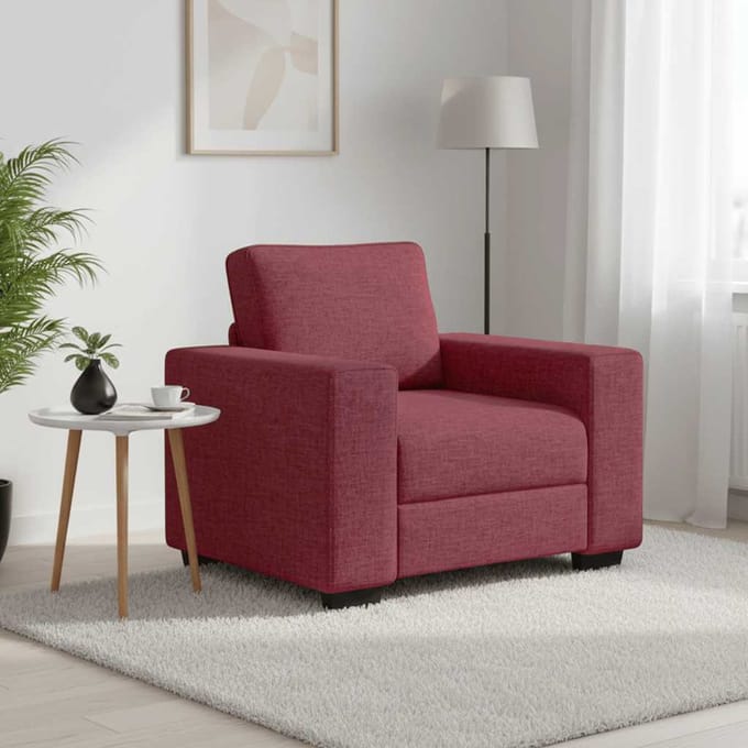 vidaXL - Bankstoel - Wijnrood - 100x77x82 - cm - Stof
