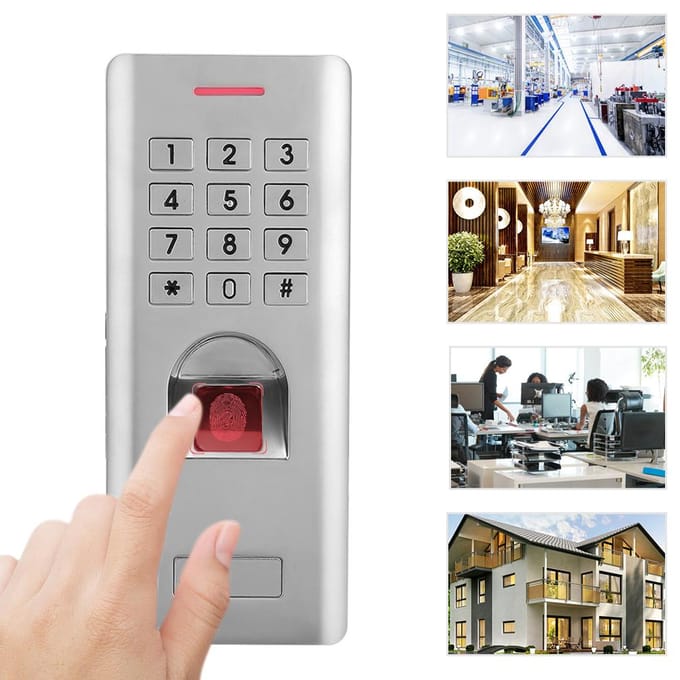 IP66 Waterdichte Biometrische Vingerafdruk Wachtwoord Toegangscontrole Machine Wiegand 26 Deur Controller gray