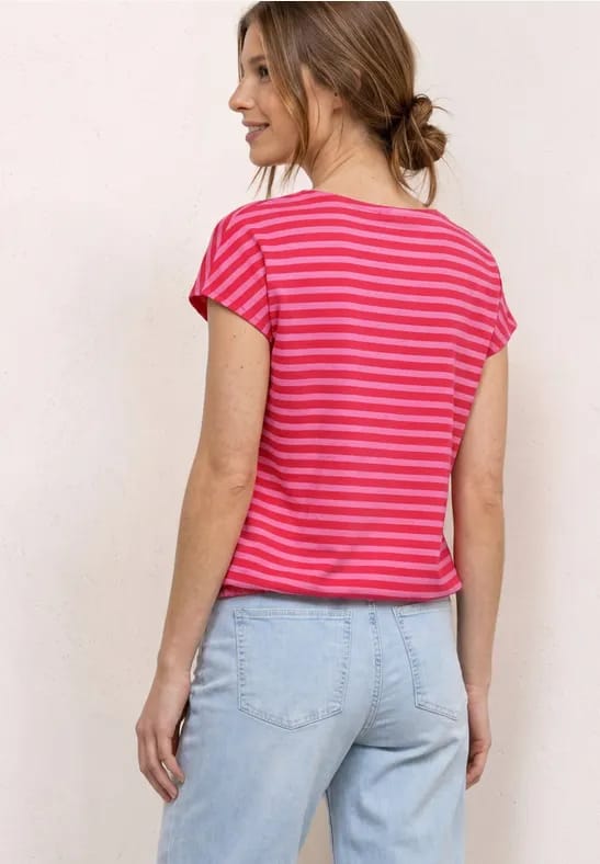 Shirt met korte mouwen en gestreept patroon