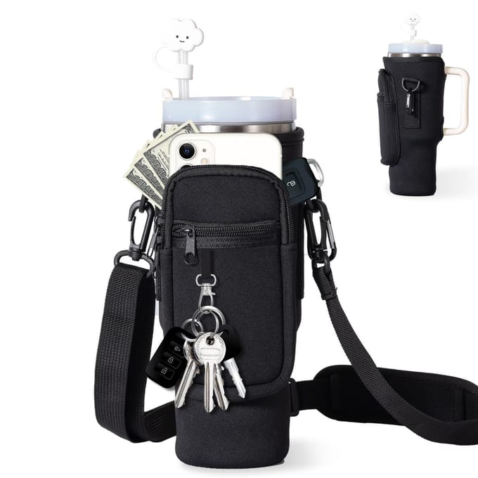 40oz ijscup houder Stanley neopreen waterfles handtas Stanley handvat auto isolatie letter beker zwart