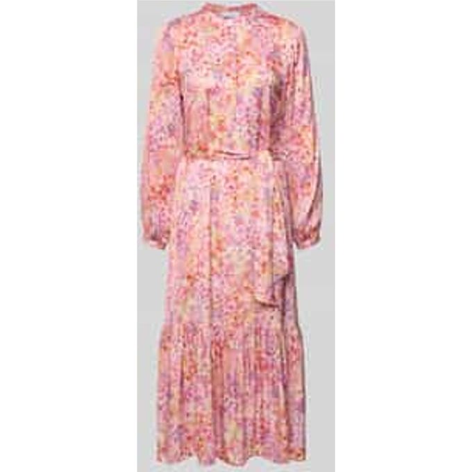 Midijurk van viscose met ceintuur