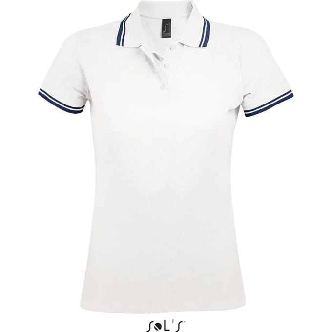 SOL'S Women´s Polo Shirt Pasadena L586 - white/navy - S