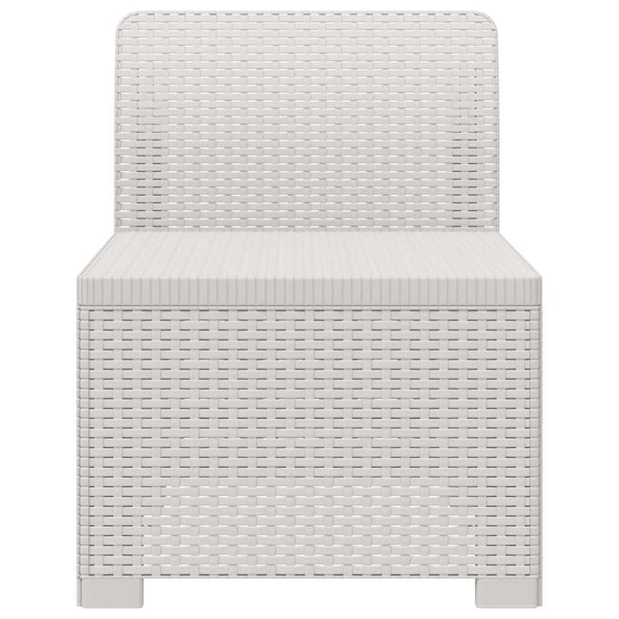vidaXL - Eén-zits - Tuin - Sofa - Rieten - Look - PP - Wit