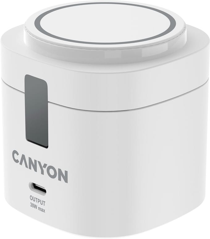 Canyon OnCharge 405 - Draadloze Oplader 4-in-1 - 30W - Qi2, MagSafe Compatibel - Wit