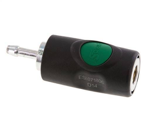 Composiet materiaal DN 7.4 Safety Luchtkoppeling Snelkoppeling met Drukknop 6 mm Slangpilaar