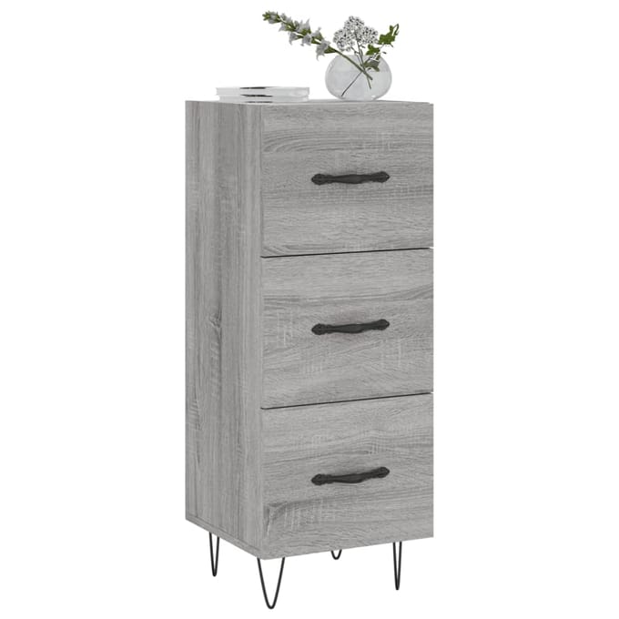 vidaXL - Dressoir - 34,5x34x90 - cm - bewerkt - hout - grijs - sonoma - eikenkleurig