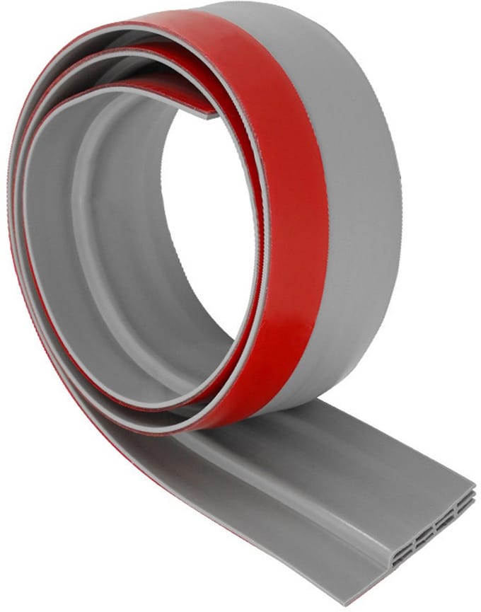 PVC drempel oprijplaat 2m×5cm – Grijs, 6 gaten, zelfklevend