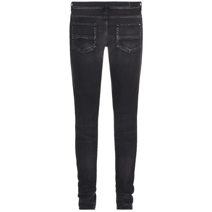 Amiri slim fit thrasher plus verouderde zwarte denimjeans