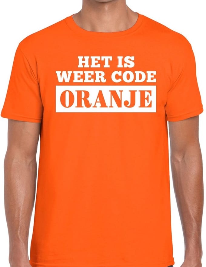 Oranje Code Oranje shirt heren - Oranje Koningsdag / Orange supporter kleding S
