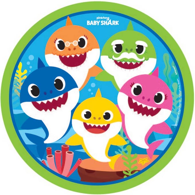 Wegwerpserviers - bordjes - baby shark - 8 stuks