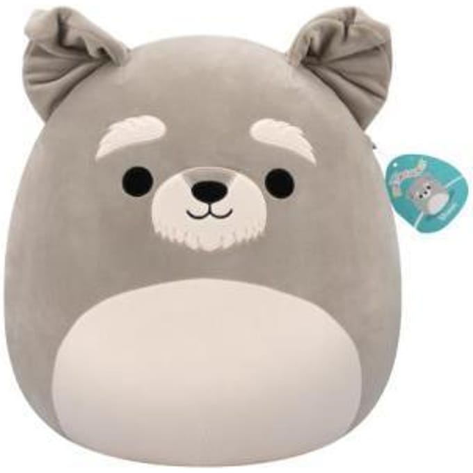 Squishmallows Shaun Schnauzer knuffel - Grijs - 40 cm