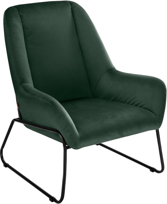 Casero-Fauteuil in fluweel zwart groen