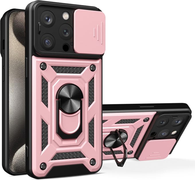 Hoesje geschikt voor Apple iPhone 15 Pro Max - Techsuit Camshield Back Cover - Roségoud