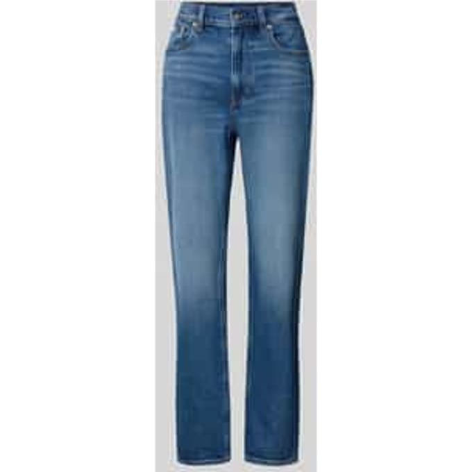 Straight Fit Jeans met Logopatch Model 'MOM'