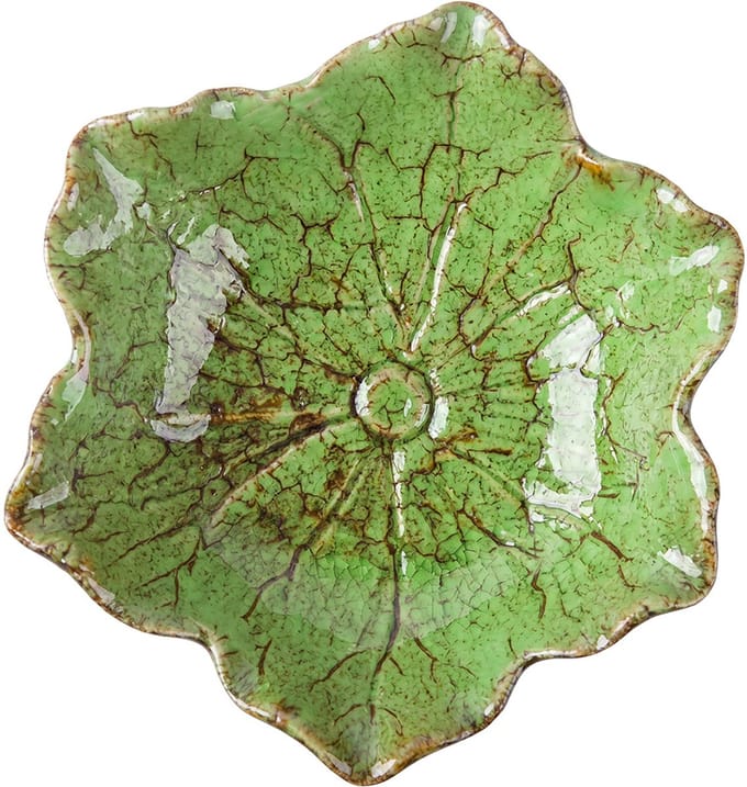 Clayre & Eef Decoratie schaal Bloem Groen Keramiek