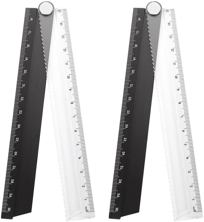 Solidchoice - Set van 2 Vouwbare Aluminium Linialen van 30 cm