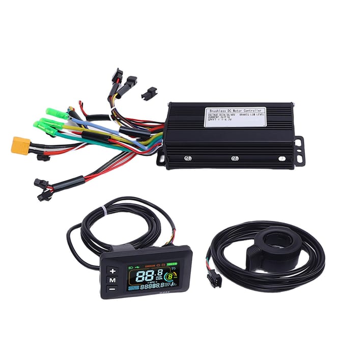 Elektrische Scooter Ombouwkit 26A Controller Waterdicht LCD GD02 Kleurendisplay Meter 130X Duim black