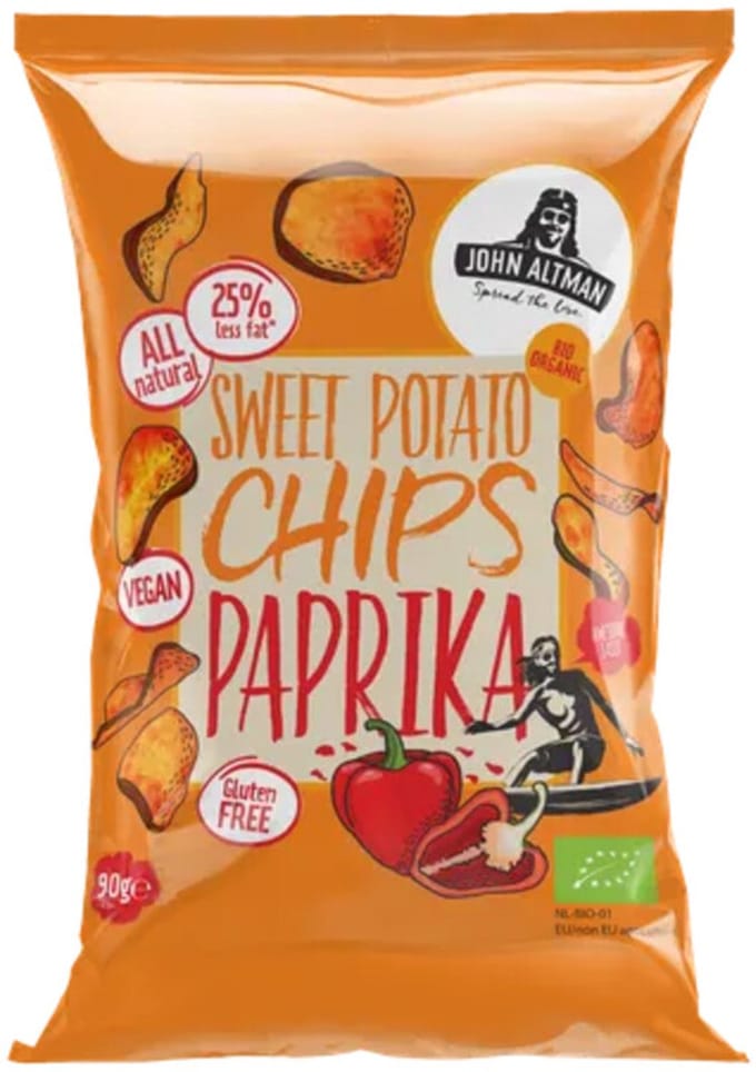 John Altman Zoete Aardappel Chips Paprika - 90 gr