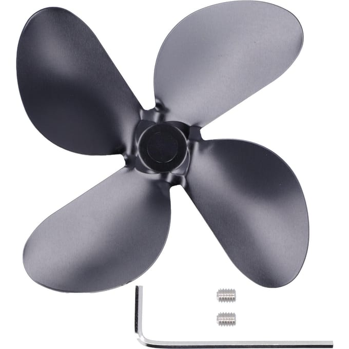 Ventilatorblad Vervanging Open Haard Aluminiumlegering Blad Zwart Universeel Kachelventilatorblad 4 Blad black