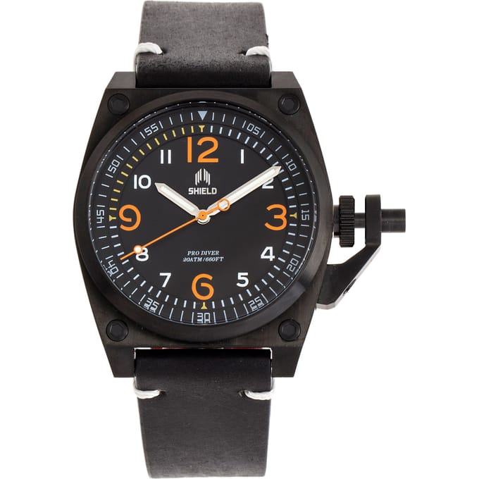 Shield Pascal lederen band heren duikhorloge
