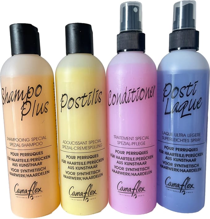 Camaflex - Complete verzorgingsset - Synthetisch haar - Vezorging - Shampoo - Balsem - Conditionerspray - Laquer