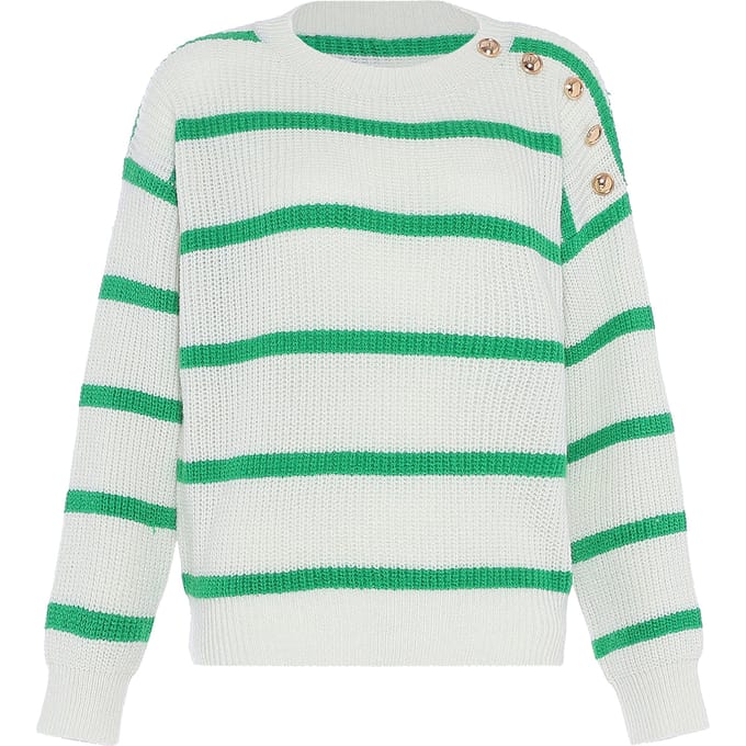 Faina Jumper Dames Gebroken wit groen